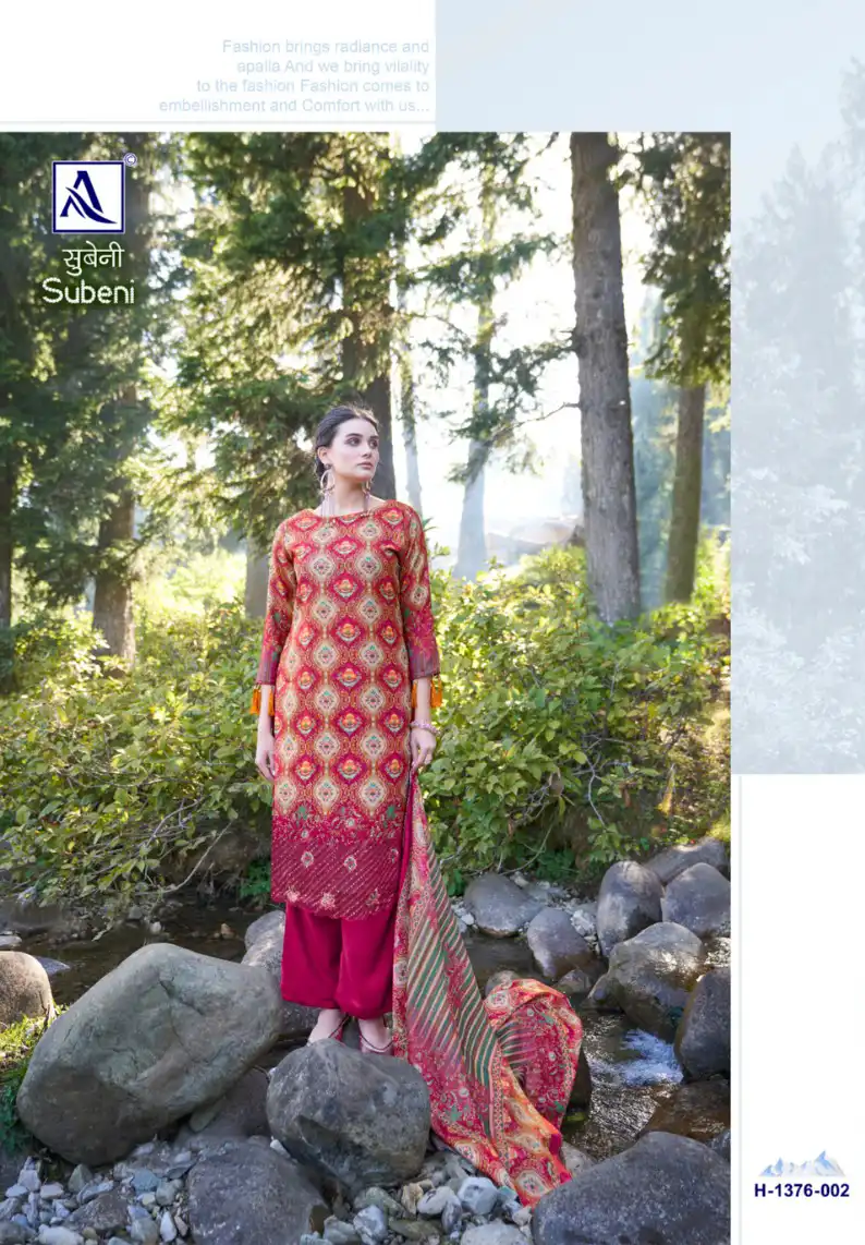 Alok Suits Subeni Pashmina Wholesale Fancy Embroidery Work Salwar Suit Catalog — Wholesale Salwar Suits, Alok Suit wholesale from Surat - Gallery Image 3