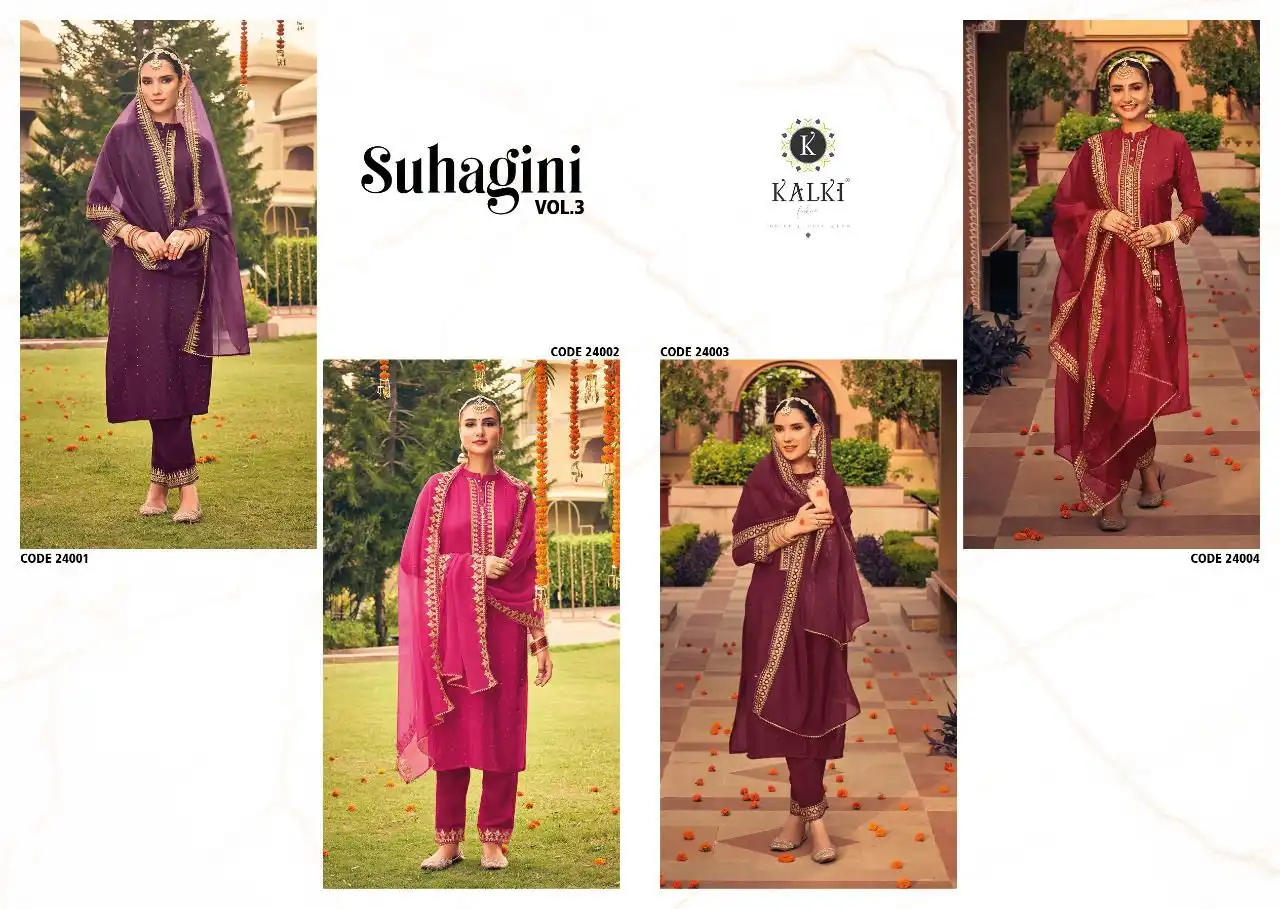 Kailee Fashion Suhagini Vol-3 Pure Viscose  Silk Wholesale Readymade Suits Catalog — Wholesale Salwar Suits, Kailee Fashion wholesale from Surat — view 4