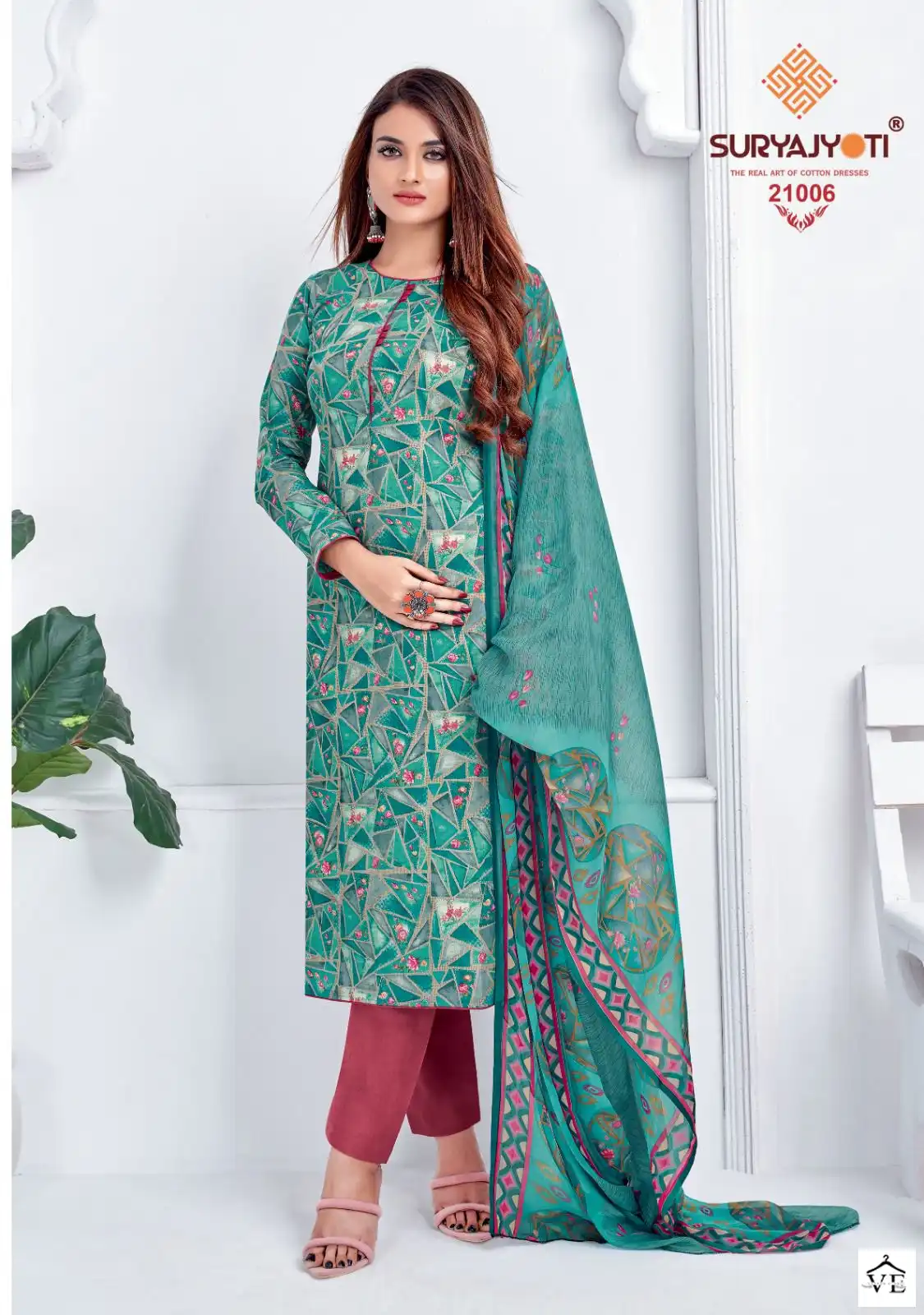 Suryajyoti Suhana Vol 21 Cotton Wholesale Salwar Suit Catalog — Wholesale Salwar Suits, MPA wholesale from Surat - Gallery Image 9