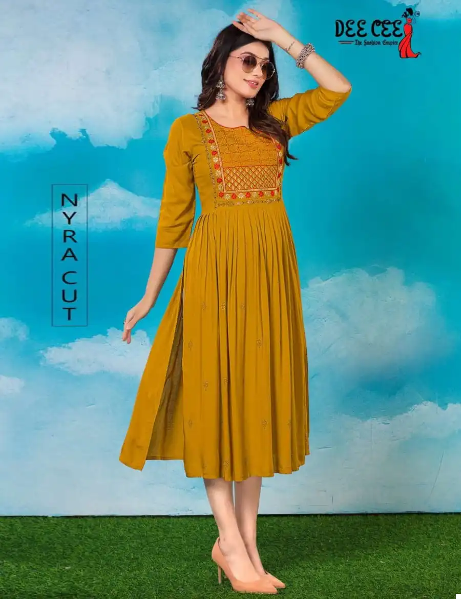 Deecee Sunaina Rayon Wholesale Long Kurtis Catalog — Wholesale Kurtis, MPA wholesale from Surat — view 1