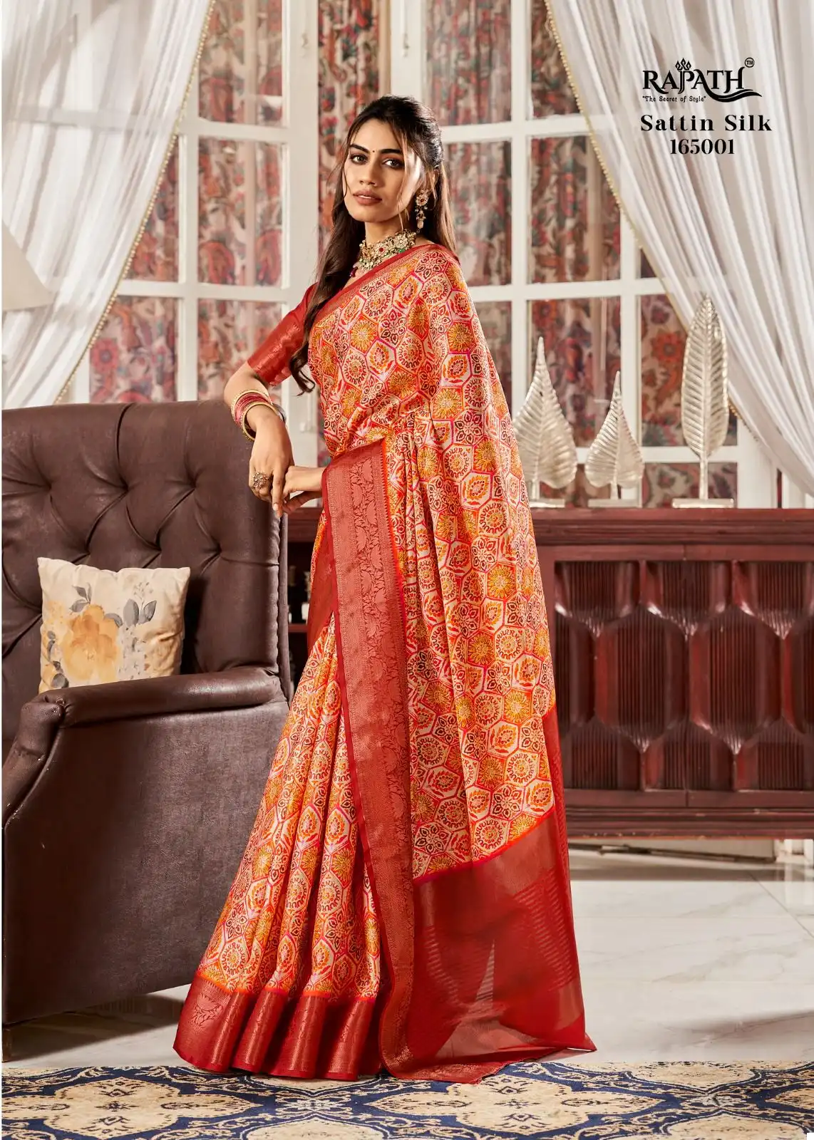 Rajpath Sunheri Silk Satin Digital Wholesale Saree Catalog — Wholesale Sarees, MPA wholesale from Surat - Gallery Image 4