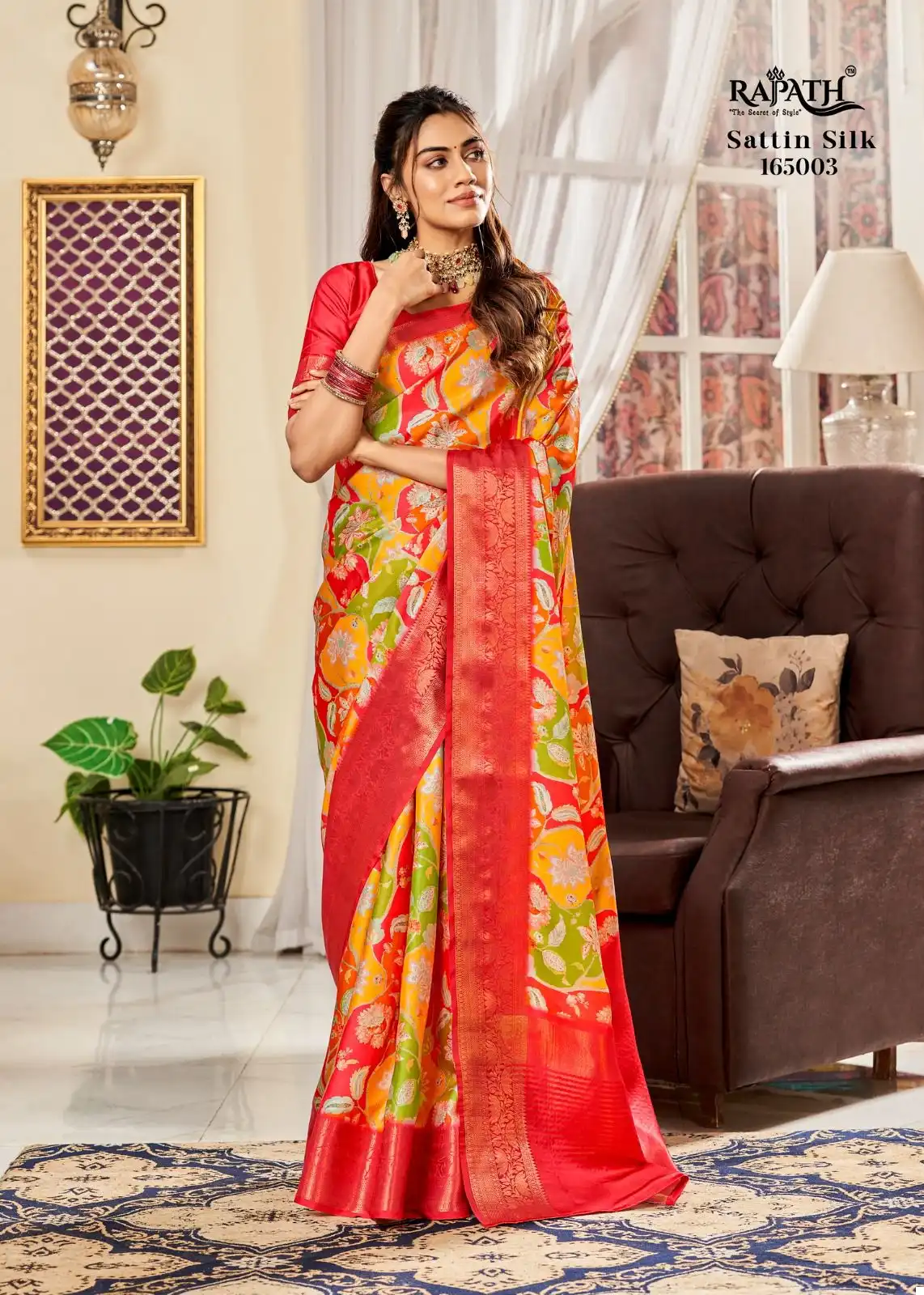 Rajpath Sunheri Silk Satin Digital Wholesale Saree Catalog — Wholesale Sarees, MPA wholesale from Surat - Gallery Image 6