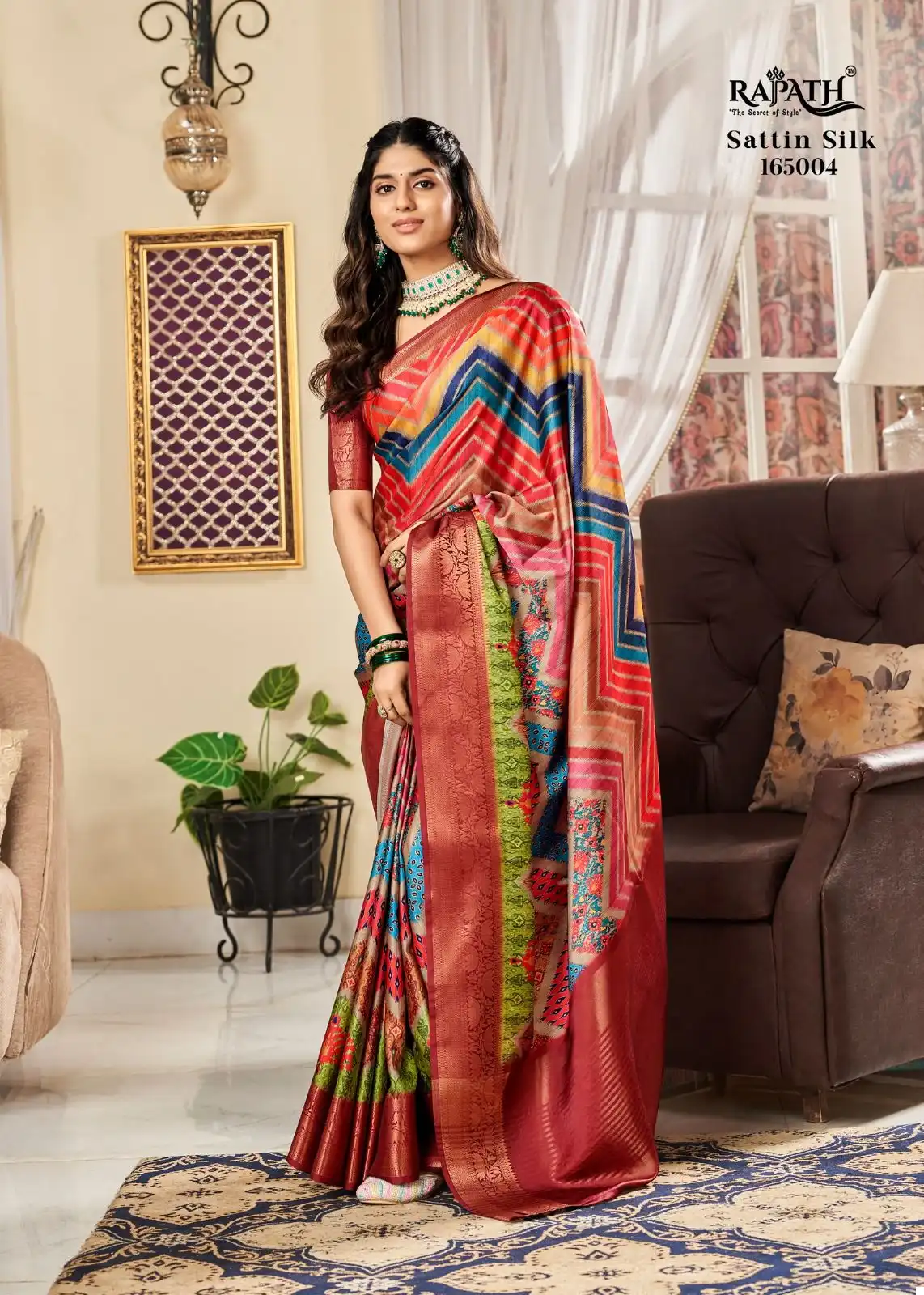 Rajpath Sunheri Silk Satin Digital Wholesale Saree Catalog — Wholesale Sarees, MPA wholesale from Surat - Gallery Image 7