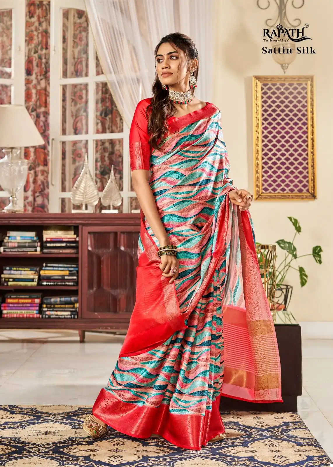Rajpath Sunheri Silk Satin Digital Wholesale Saree Catalog — Wholesale Sarees, MPA wholesale from Surat - Gallery Image 8