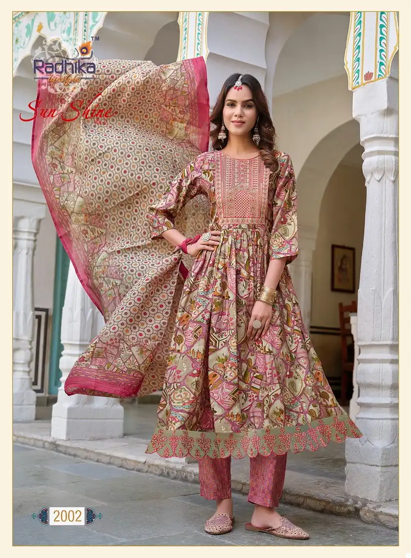 Radhika Sunshine Vol 2 Pure Modal Muslin Wholesale Readymade Suits Catalog — Wholesale Salwar Suits, MPA wholesale from Surat - Gallery Image 3