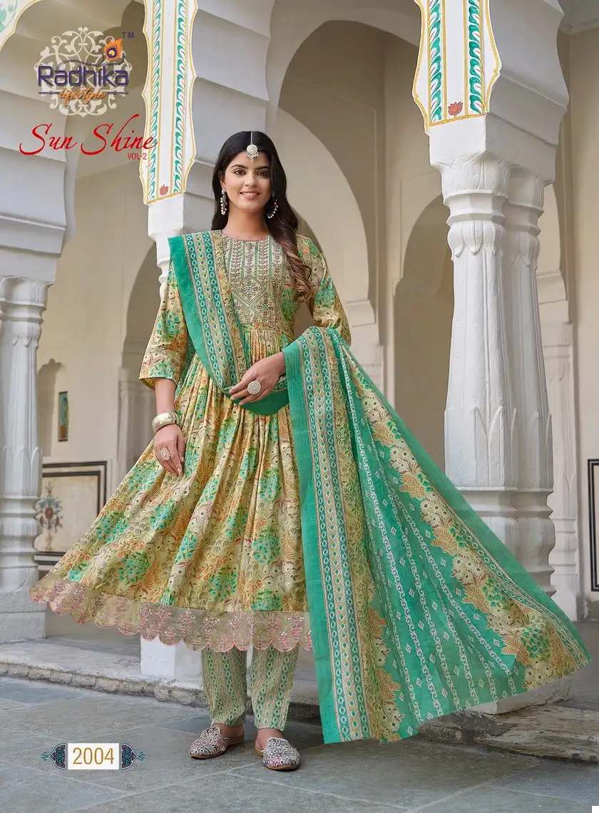 Radhika Sunshine Vol 2 Pure Modal Muslin Wholesale Readymade Suits Catalog — Wholesale Salwar Suits, MPA wholesale from Surat - Gallery Image 4