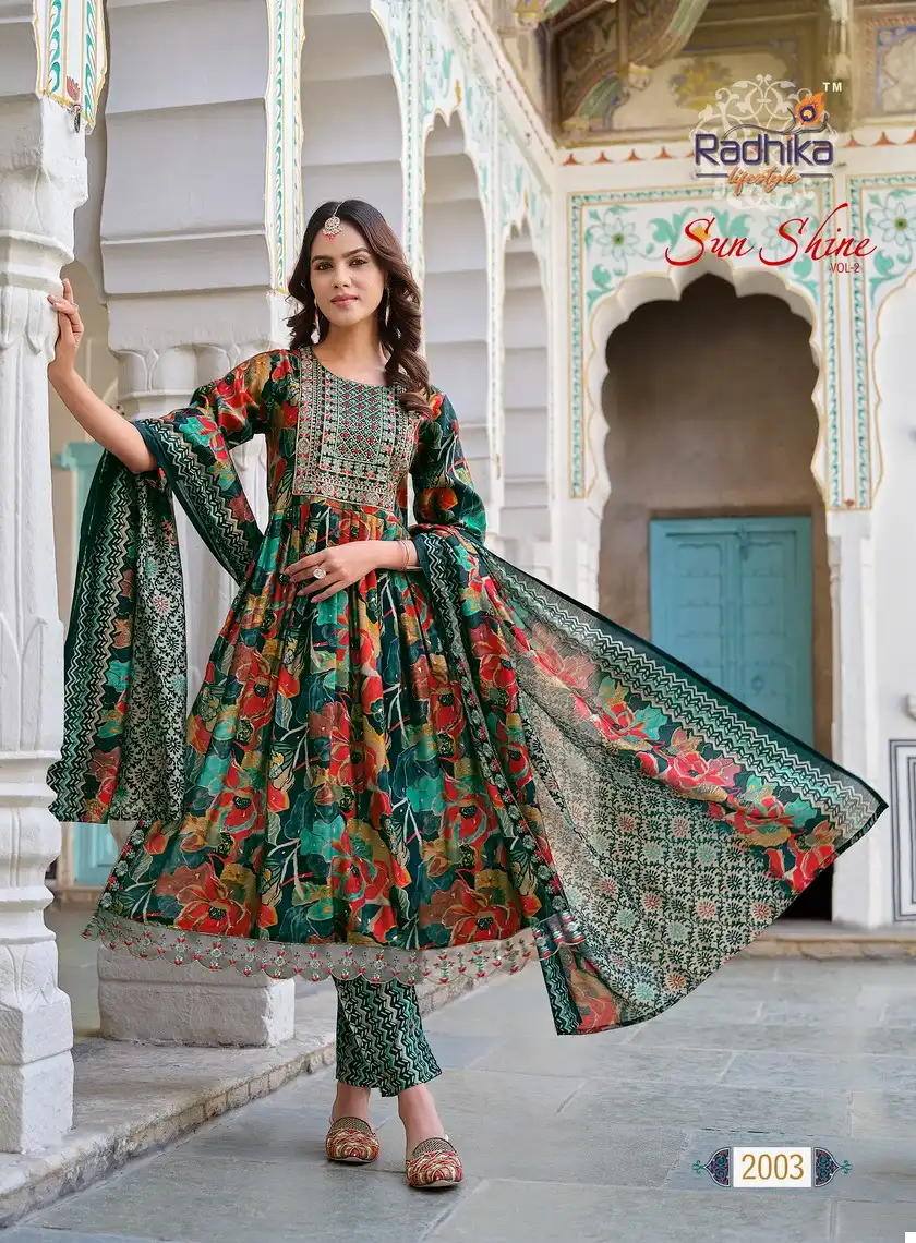 Radhika Sunshine Vol 2 Pure Modal Muslin Wholesale Readymade Suits Catalog — Wholesale Salwar Suits, MPA wholesale from Surat - Gallery Image 5