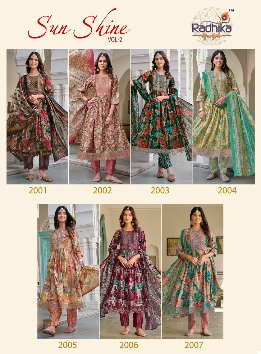 Radhika Sunshine Vol 2 Pure Modal Muslin Wholesale Readymade Suits Catalog — Wholesale Salwar Suits, MPA wholesale from Surat — view 8