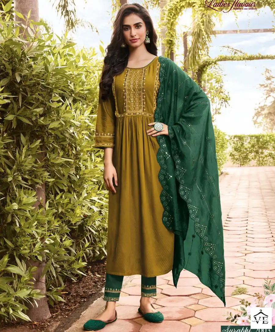 Ladies Flavour Surabhi Vol 2 Rayon Wholesale Designer Readymade Salwar Suit Catalog - 6 Pcs Set — Wholesale Salwar Suits, MPA wholesale from Surat — view 1