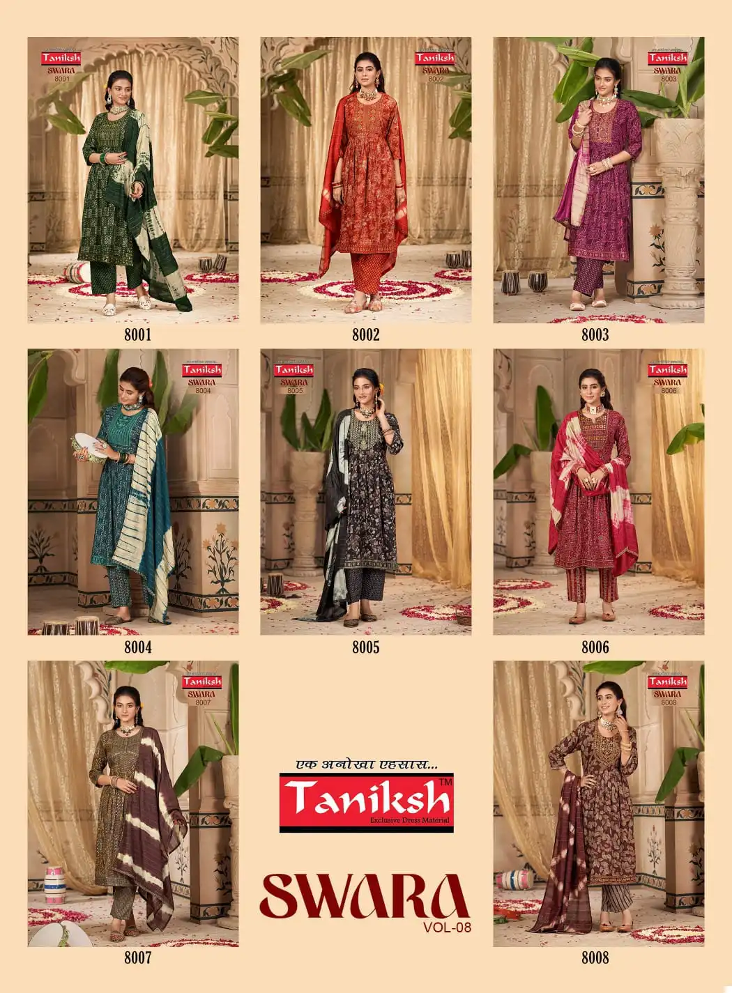 Taniksh Swara Vol 8 Rayon Wholesale Embroidery Work Nyra Style Readymade Salwar Suit Catalog — Wholesale Salwar Suits, MPA wholesale from Surat — view 9