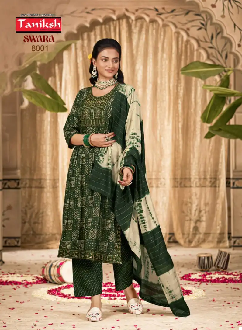 Taniksh Swara Vol 8 Rayon Wholesale Embroidery Work Nyra Style Readymade Salwar Suit Catalog — Wholesale Salwar Suits, MPA wholesale from Surat - Gallery Image 2