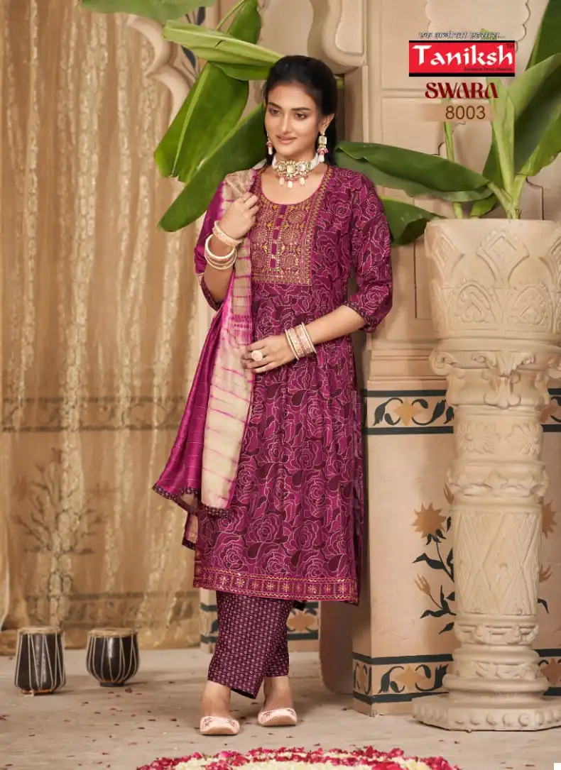Taniksh Swara Vol 8 Rayon Wholesale Embroidery Work Nyra Style Readymade Salwar Suit Catalog — Wholesale Salwar Suits, MPA wholesale from Surat - Gallery Image 3