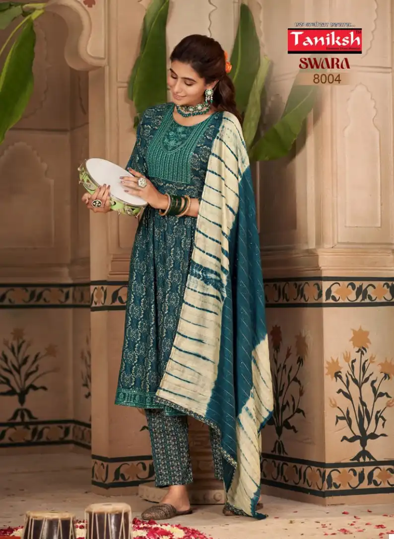 Taniksh Swara Vol 8 Rayon Wholesale Embroidery Work Nyra Style Readymade Salwar Suit Catalog — Wholesale Salwar Suits, MPA wholesale from Surat - Gallery Image 4