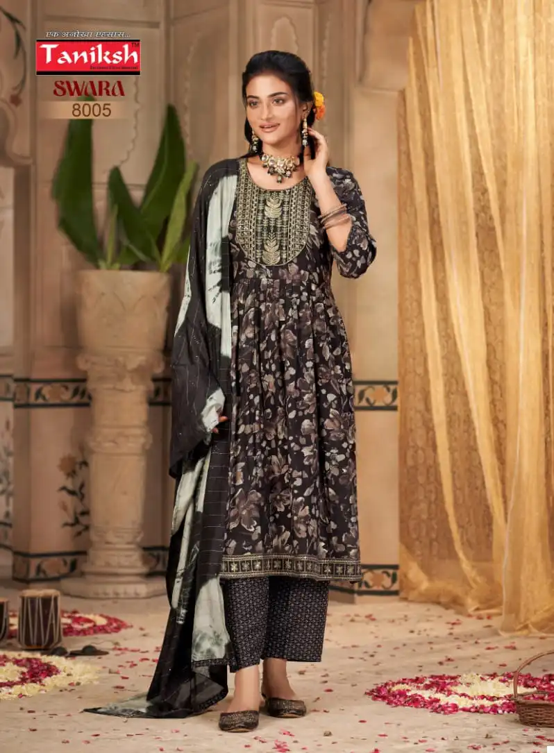 Taniksh Swara Vol 8 Rayon Wholesale Embroidery Work Nyra Style Readymade Salwar Suit Catalog — Wholesale Salwar Suits, MPA wholesale from Surat - Gallery Image 5