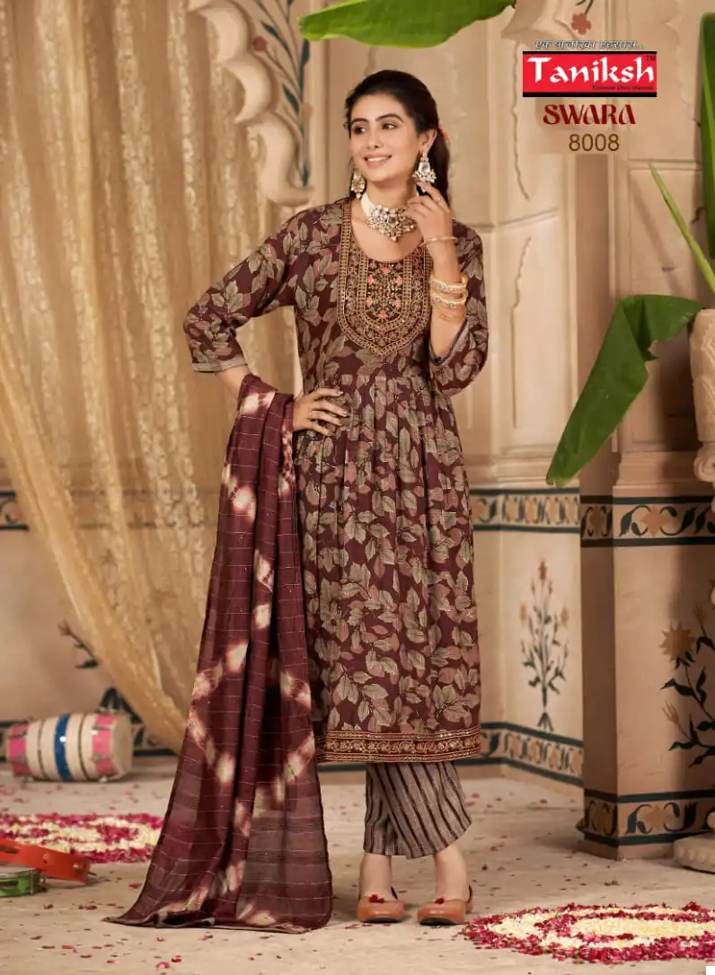 Taniksh Swara Vol 8 Rayon Wholesale Embroidery Work Nyra Style Readymade Salwar Suit Catalog — Wholesale Salwar Suits, MPA wholesale from Surat - Gallery Image 8