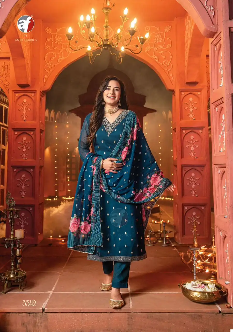 Anju Fabrics Sahiba Vol 5 Pure Organza Wholesale Readymade Suits Catalog — Wholesale Salwar Suits, MPA wholesale from Surat - Gallery Image 3
