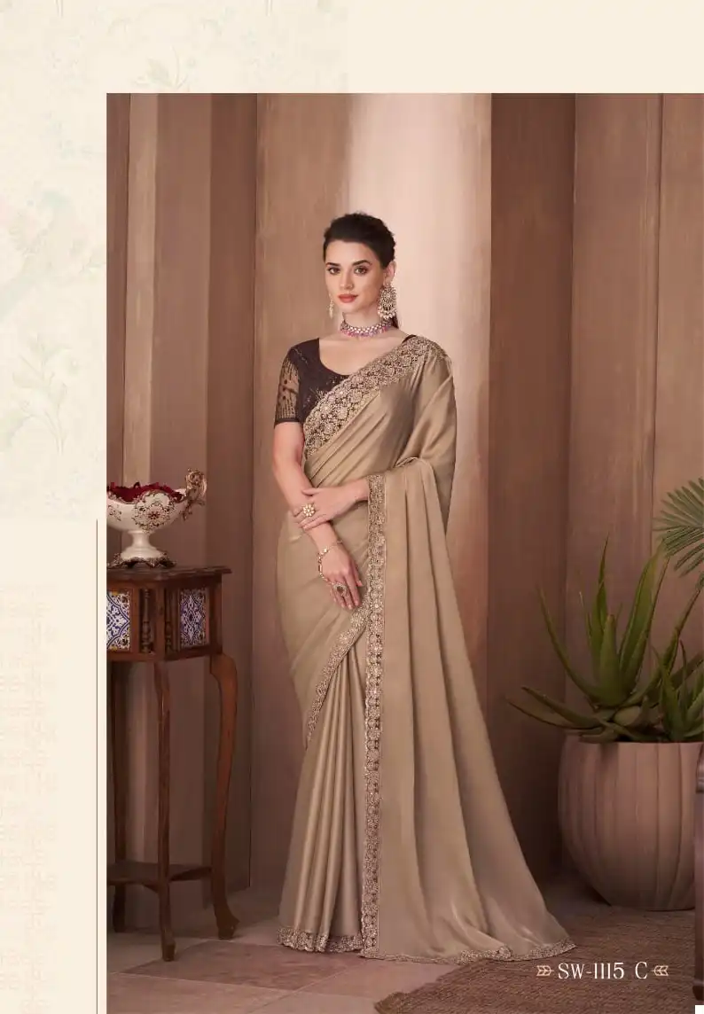 TFH Sandalwood 1115 Silk Wholesale Fancy Saree Catalog — Wholesale Sarees, MPA wholesale from Surat - Gallery Image 5