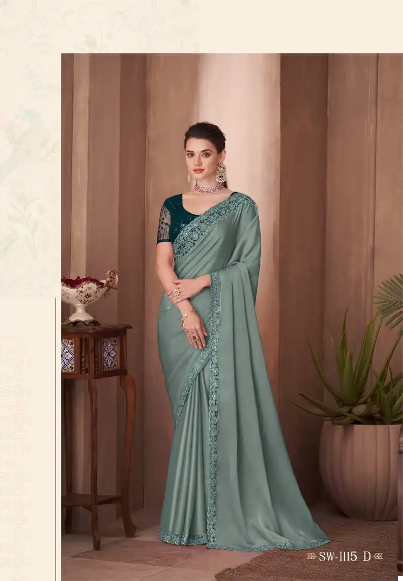 TFH Sandalwood 1115 Silk Wholesale Fancy Saree Catalog — Wholesale Sarees, MPA wholesale from Surat - Gallery Image 2