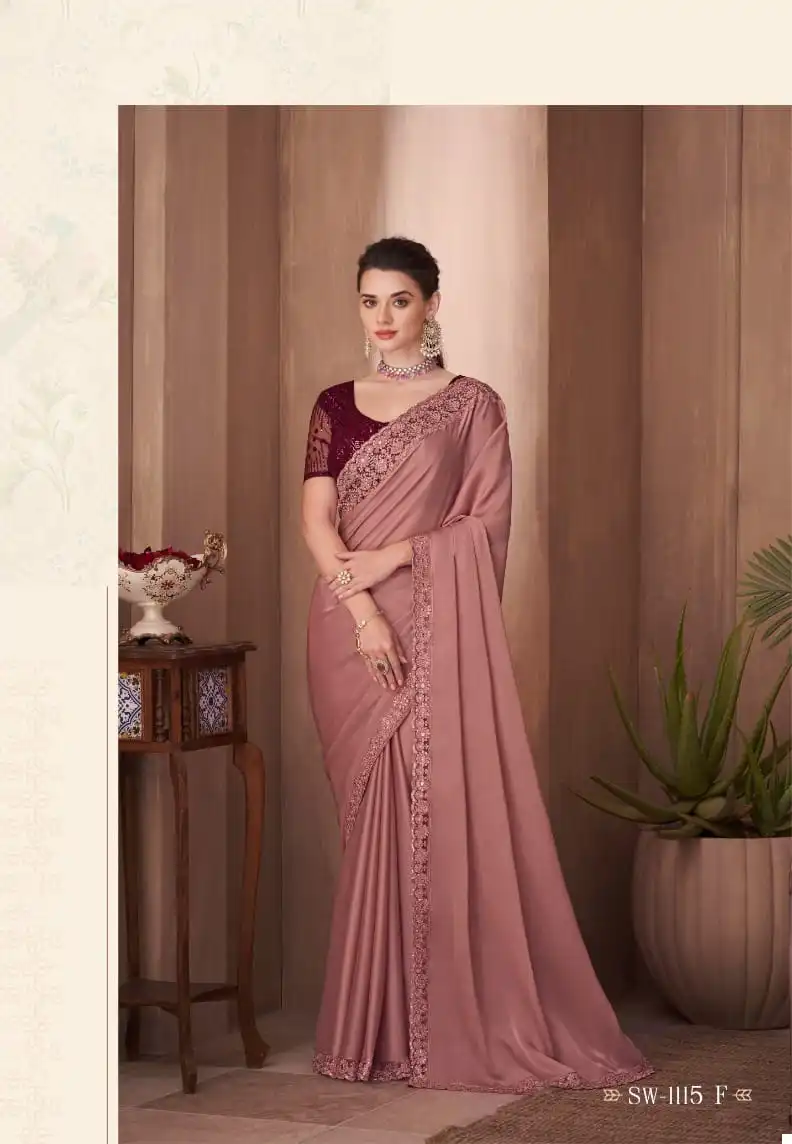 TFH Sandalwood 1115 Silk Wholesale Fancy Saree Catalog — Wholesale Sarees, MPA wholesale from Surat - Gallery Image 3