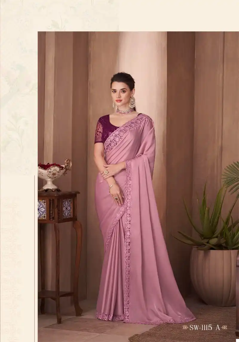 TFH Sandalwood 1115 Silk Wholesale Fancy Saree Catalog — Wholesale Sarees, MPA wholesale from Surat - Gallery Image 4