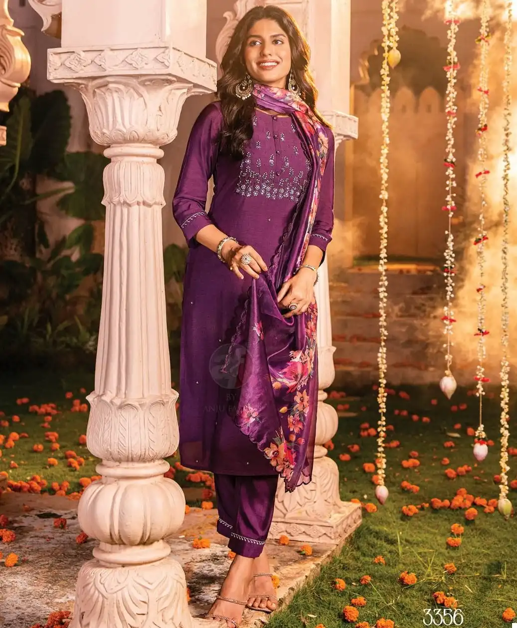 Anju Fabrics Sangeet Vol 4 Pure Viscose Modal Wholesale Designer Readymade Salwar Suit Catalog — Wholesale Salwar Suits, MPA wholesale from Surat — view 1