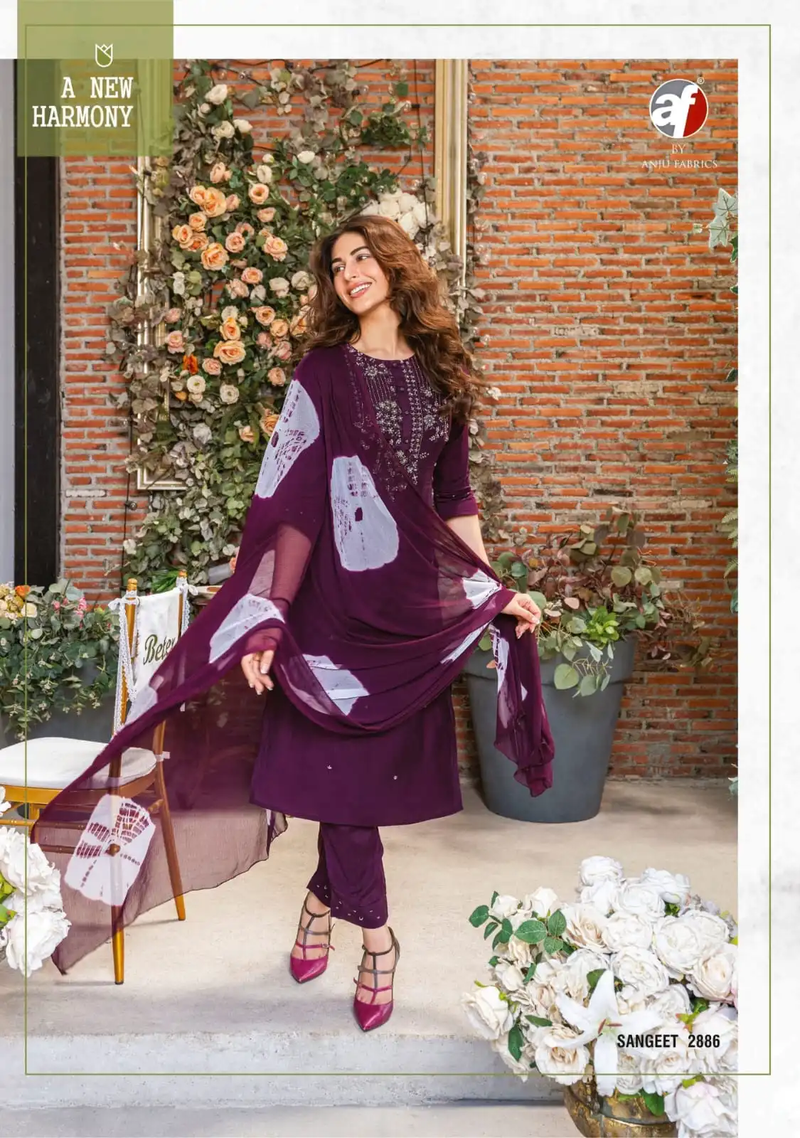 Anju Fabrics Sangeet Vol 3 Viscose Modal Wholesale Kurti Pant With Dupatta Catalog — Wholesale Salwar Suits, MPA wholesale from Surat - Gallery Image 3