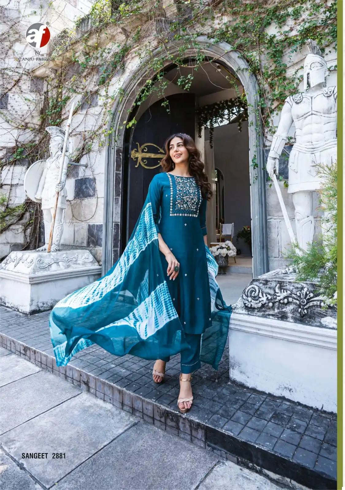Anju Fabrics Sangeet Vol 3 Viscose Modal Wholesale Kurti Pant With Dupatta Catalog — Wholesale Salwar Suits, MPA wholesale from Surat - Gallery Image 5
