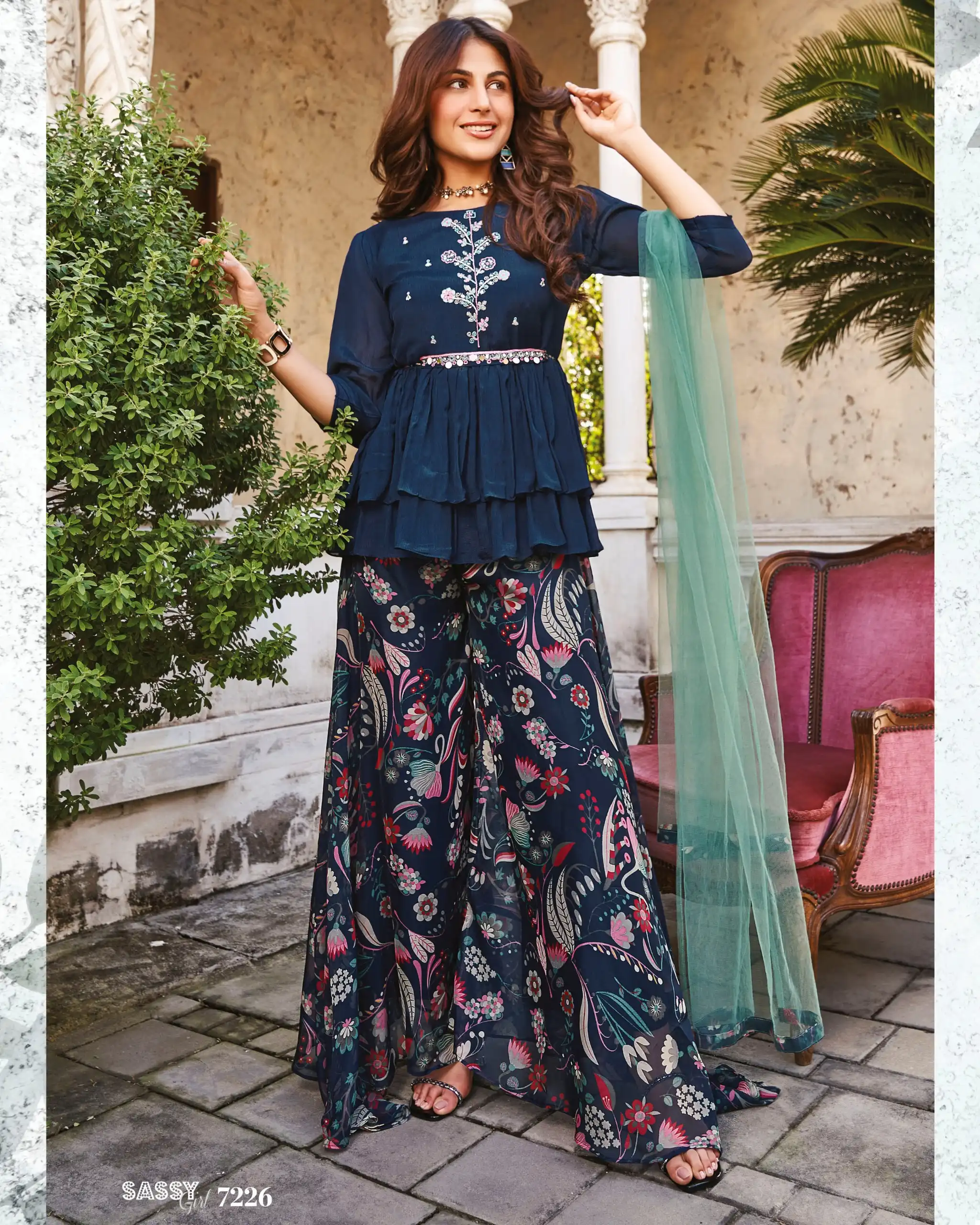 Anju Fabrics Sassy Girl Vol 3 Pure Chinon Chiffon Wholesale Designer Readymade Salwar Suit Catalog — Wholesale Salwar Suits, MPA wholesale from Surat - Gallery Image 2