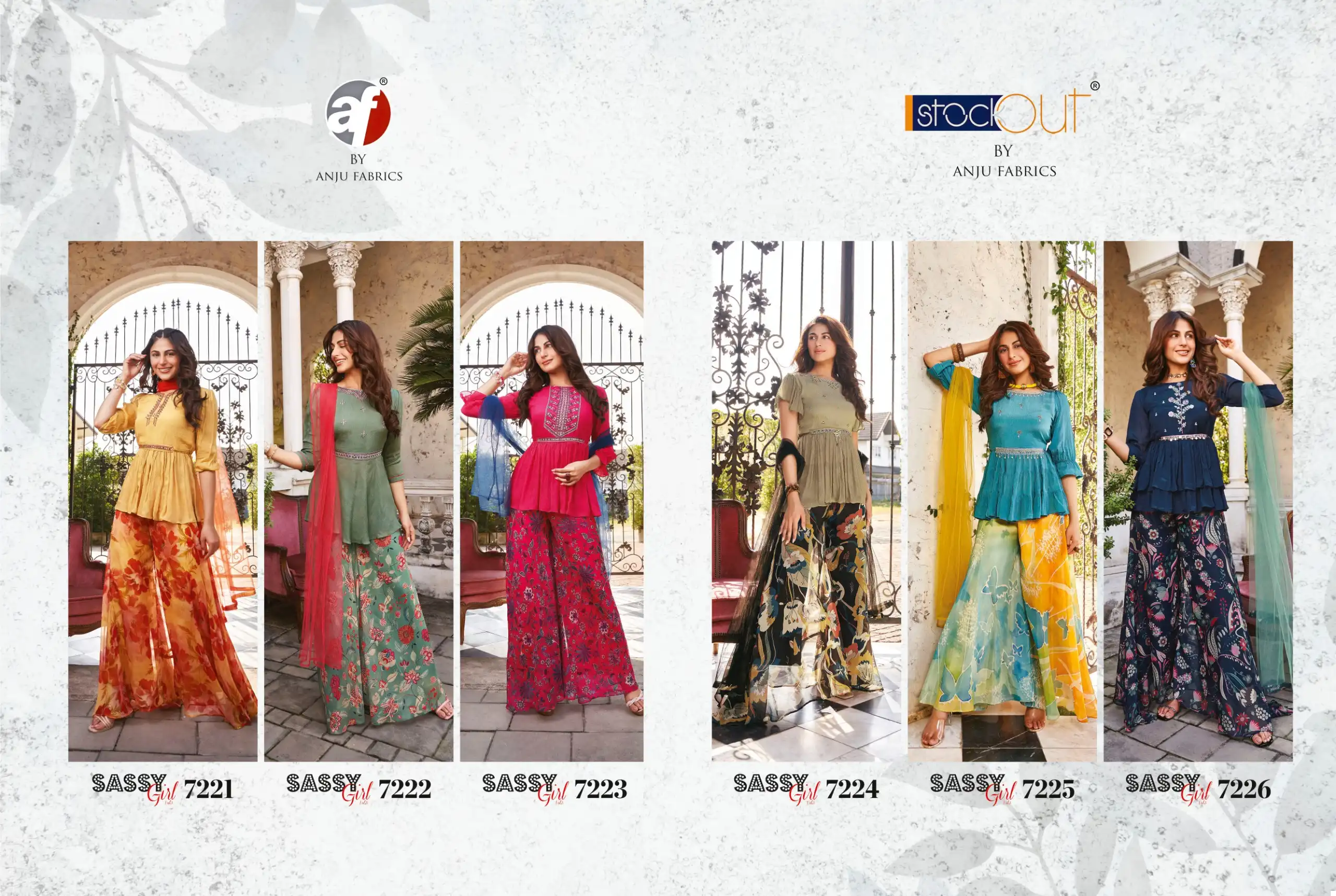 Anju Fabrics Sassy Girl Vol 3 Pure Chinon Chiffon Wholesale Designer Readymade Salwar Suit Catalog — Wholesale Salwar Suits, MPA wholesale from Surat — view 7