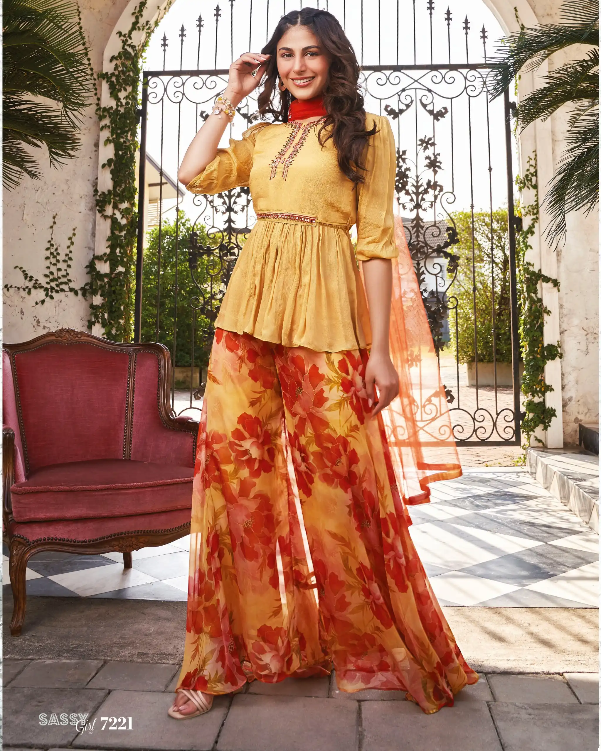 Anju Fabrics Sassy Girl Vol 3 Pure Chinon Chiffon Wholesale Designer Readymade Salwar Suit Catalog — Wholesale Salwar Suits, MPA wholesale from Surat - Gallery Image 3