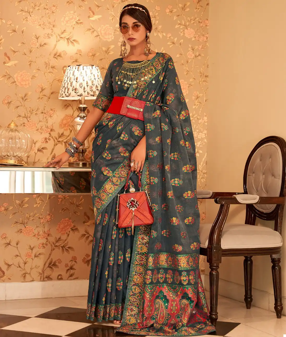 Rajpath Shadow Silk Pure Pashmina Butta Silk Wholesale Saree Catalog