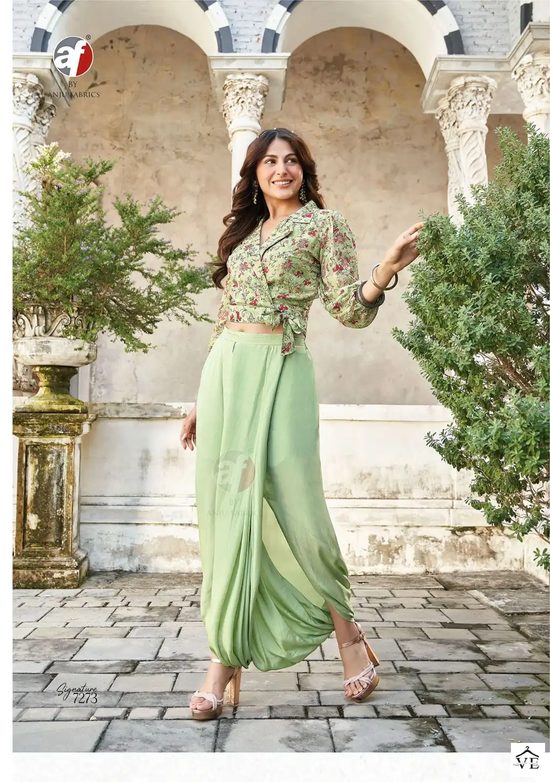 Anju Fabrics Signature Pure Viscose Georgette Wholesale Western Look Catalog — Wholesale Kurtis, MPA wholesale from Surat — view 4