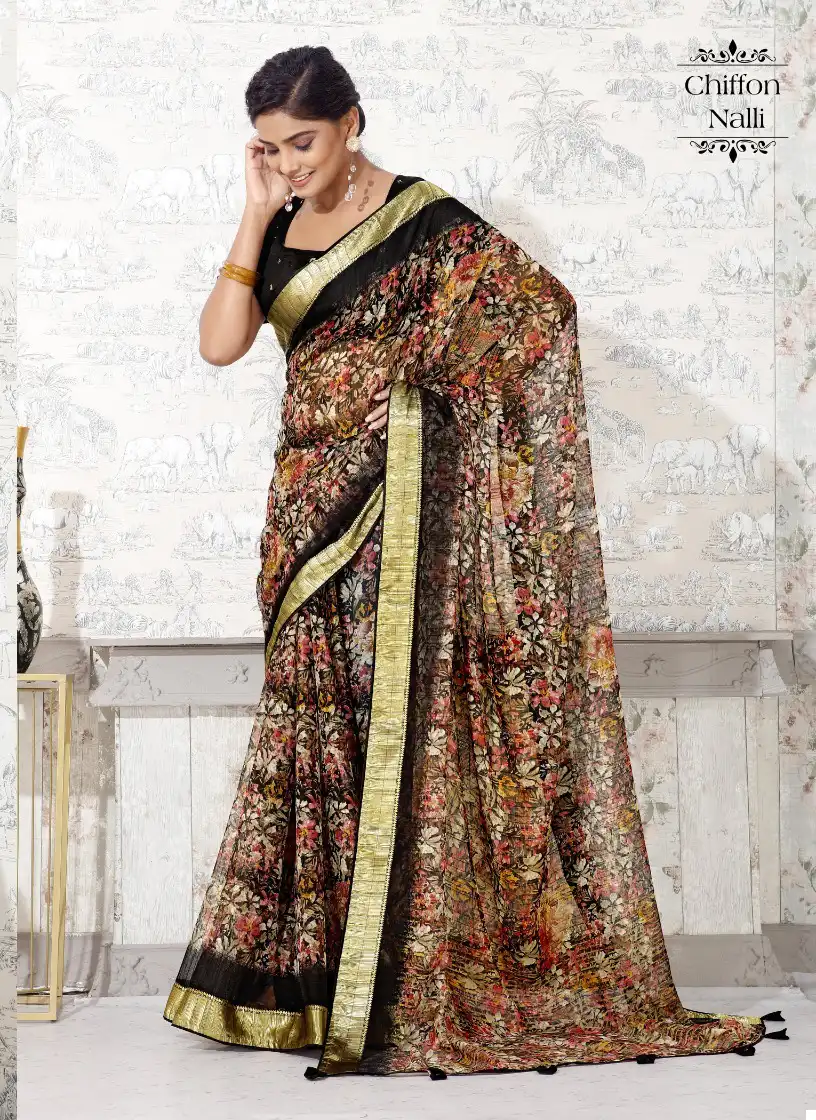 Vardan Ethnic Sweety 05 Nali Chiffon Wholesale Sarees Catalog — Wholesale Sarees, MPA wholesale from Surat — view 2