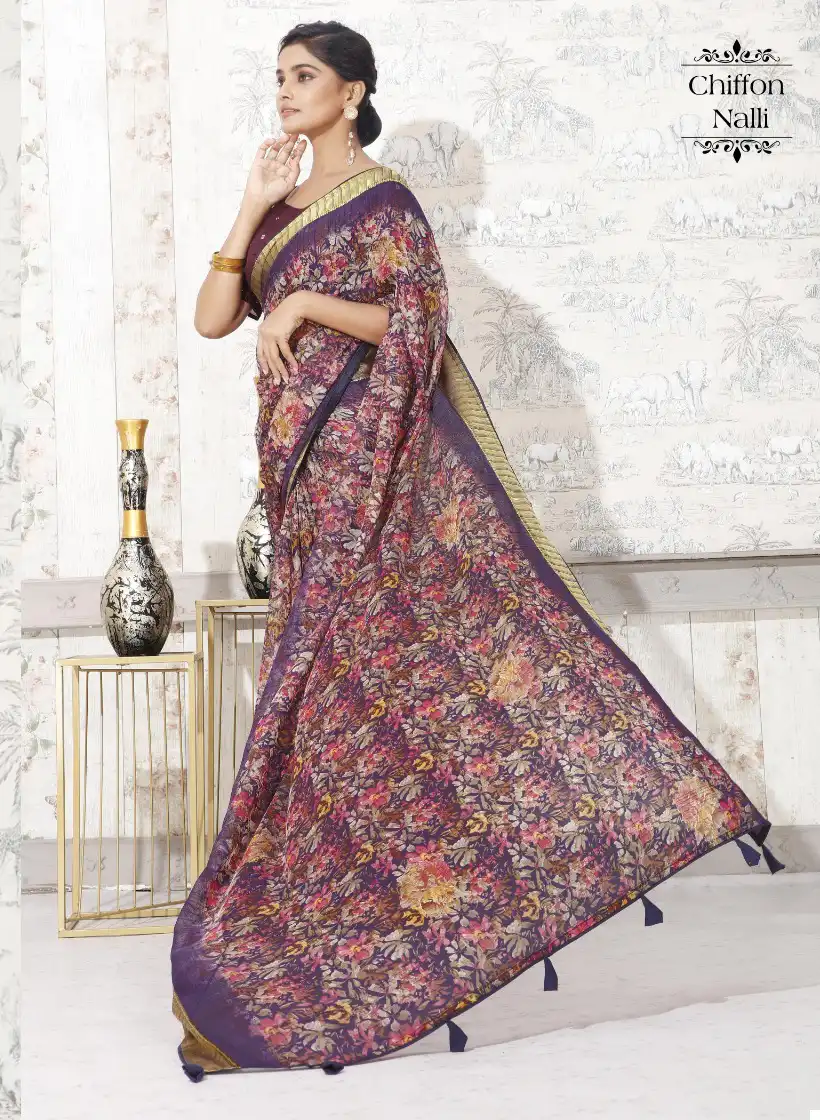 Vardan Ethnic Sweety 05 Nali Chiffon Wholesale Sarees Catalog — Wholesale Sarees, MPA wholesale from Surat — view 3