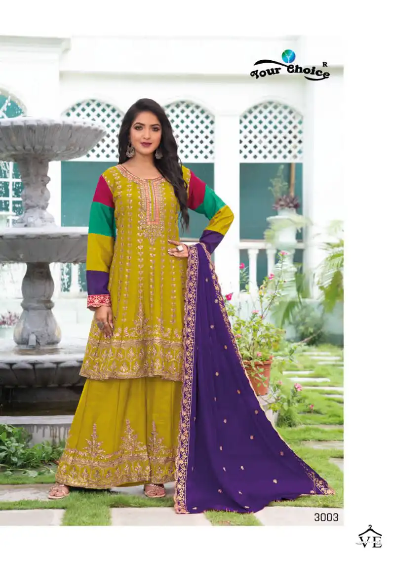 Your Choice Taani Blooming Chinon Wholesale Designer Readymade Salwar Suit Catalog — Wholesale Salwar Suits, MPA wholesale from Surat - Gallery Image 3