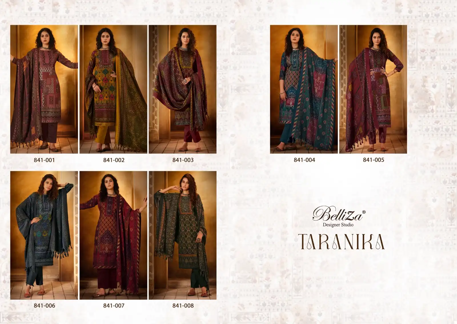 Belliza Designer Taranika Pashmina Wholesale Fancy Hand Works Winter Wear Salwar Suit Catalog — Wholesale Salwar Suits, Belliza Designer wholesale from Surat — view 9