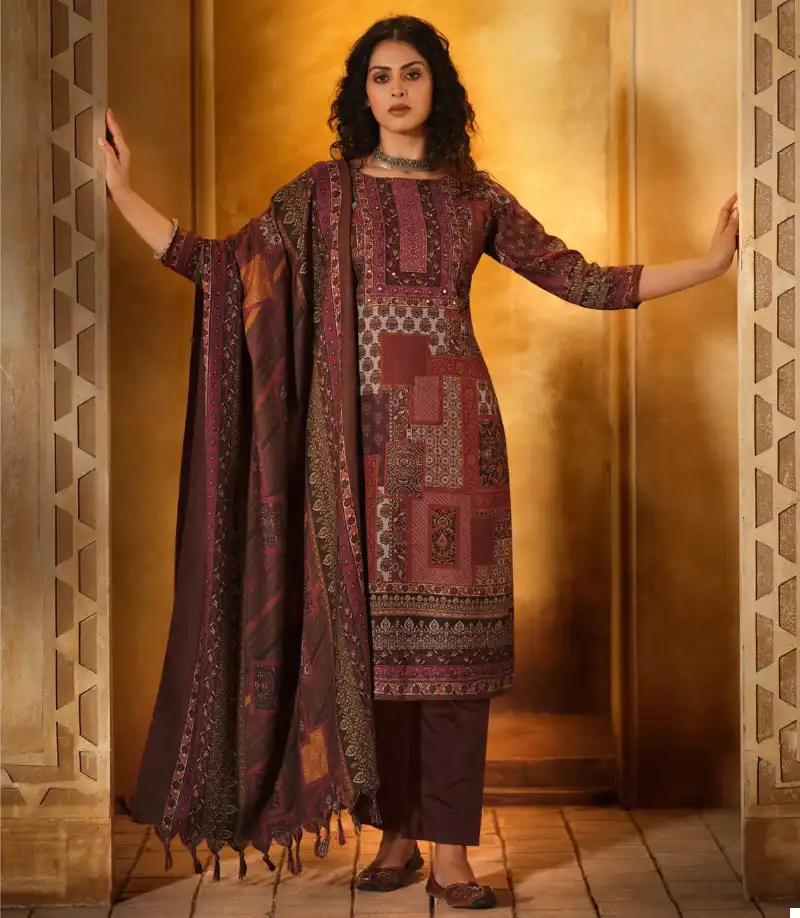 Belliza Designer Taranika Pashmina Wholesale Fancy Hand Works Winter Wear Salwar Suit Catalog — Wholesale Salwar Suits, Belliza Designer wholesale from Surat — view 1