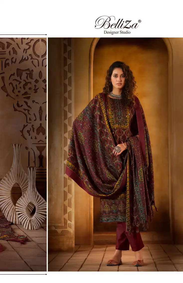 Belliza Designer Taranika Pashmina Wholesale Fancy Hand Works Winter Wear Salwar Suit Catalog — Wholesale Salwar Suits, Belliza Designer wholesale from Surat - Gallery Image 3