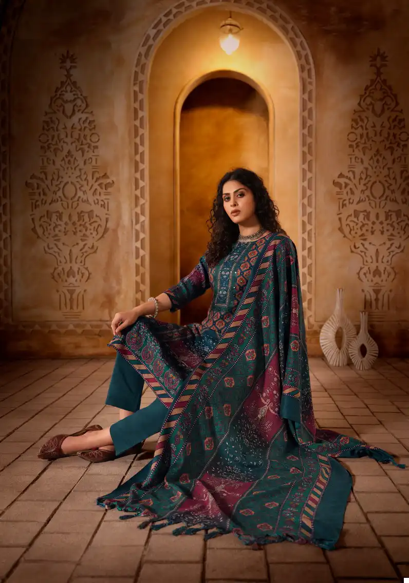 Belliza Designer Taranika Pashmina Wholesale Fancy Hand Works Winter Wear Salwar Suit Catalog — Wholesale Salwar Suits, Belliza Designer wholesale from Surat - Gallery Image 4