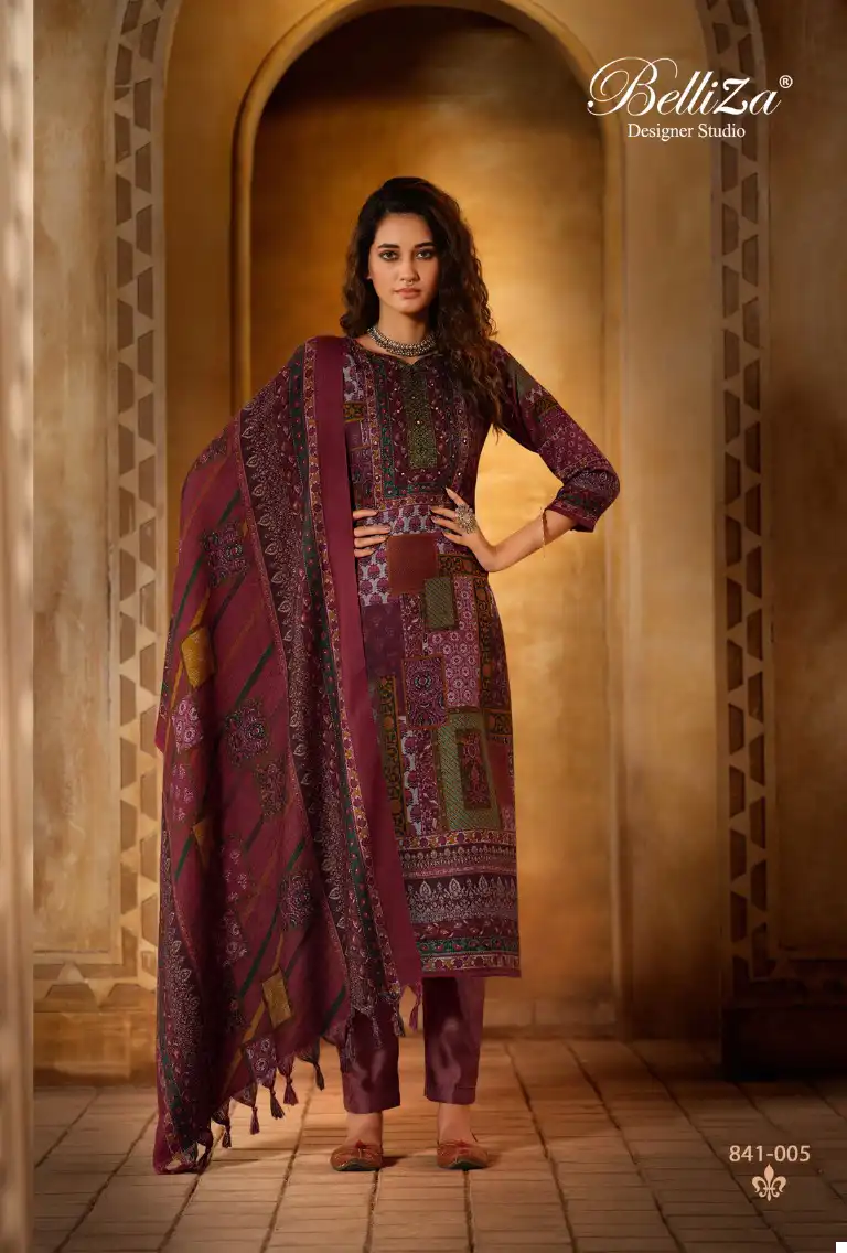 Belliza Designer Taranika Pashmina Wholesale Fancy Hand Works Winter Wear Salwar Suit Catalog — Wholesale Salwar Suits, Belliza Designer wholesale from Surat - Gallery Image 5
