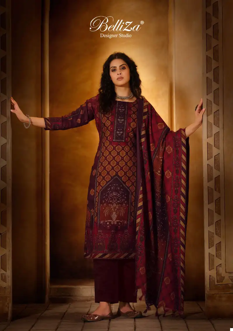Belliza Designer Taranika Pashmina Wholesale Fancy Hand Works Winter Wear Salwar Suit Catalog — Wholesale Salwar Suits, Belliza Designer wholesale from Surat - Gallery Image 7