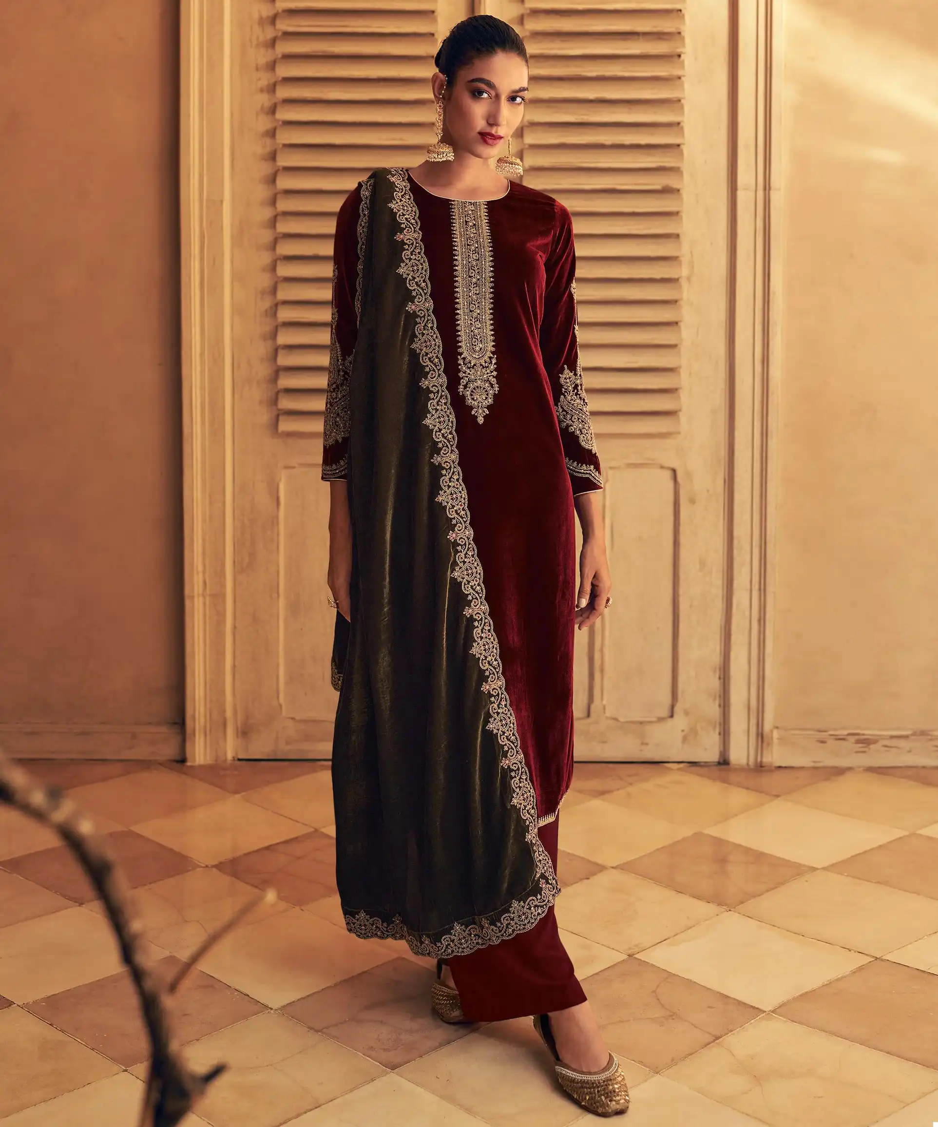 Mumtaz Arts The Velvet Hub Velvet Wholesale Heavy Embroidery Designer Winter Wear Salwar Suit Catalog — Wholesale Salwar Suits, MPA wholesale from Surat — view 1