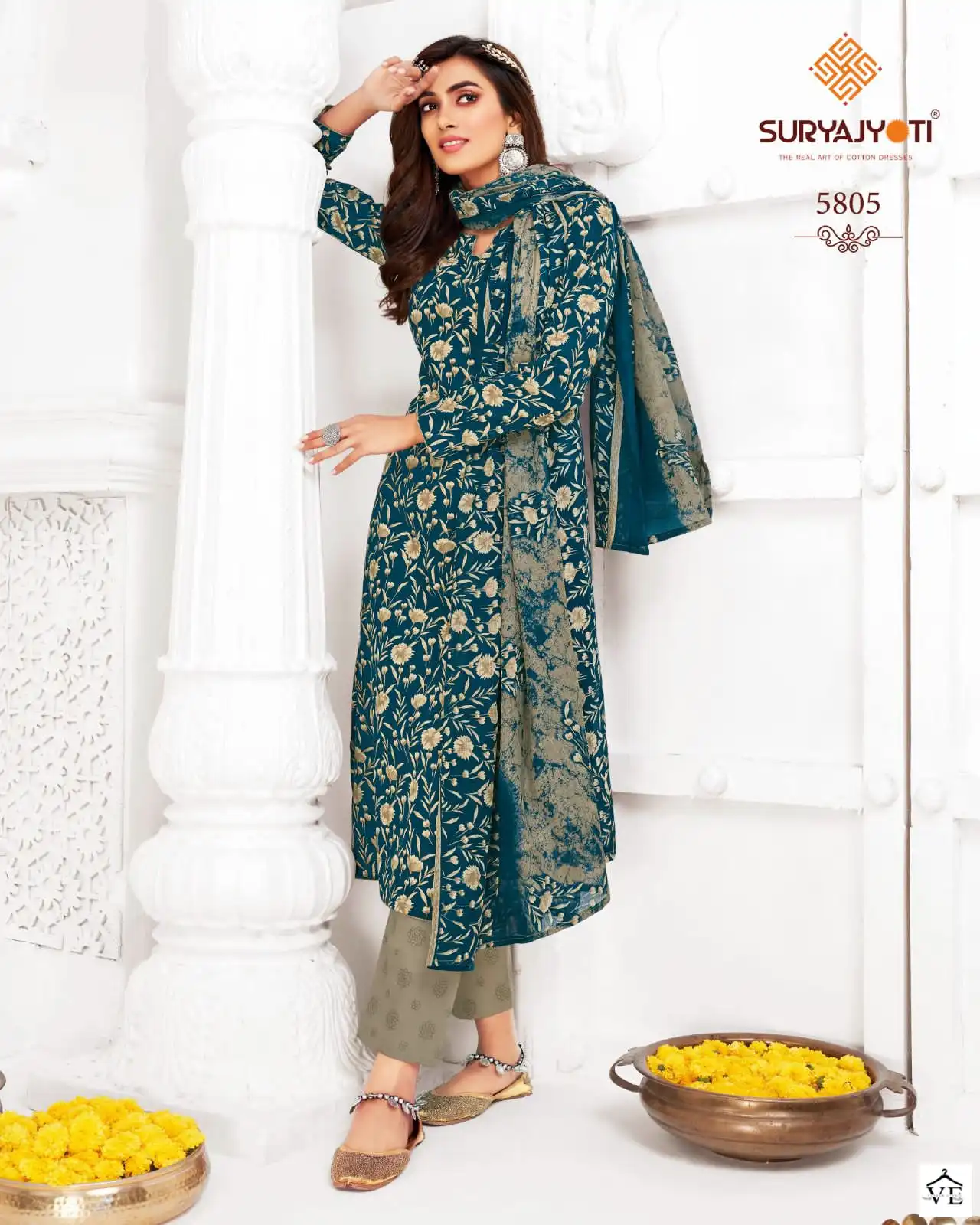 Suryajyot Trendy Cotton Vol 58 Cotton Wholesale Salwar Suit Catalog — Wholesale Salwar Suits, MPA wholesale from Surat - Gallery Image 9