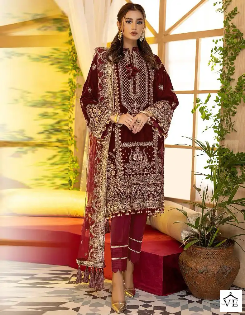 Fepic V 17011 Velvet Wholesale Designer Winter Wear Pakistani Salwar Suit — Wholesale Salwar Suits, MPA wholesale from Surat — view 1