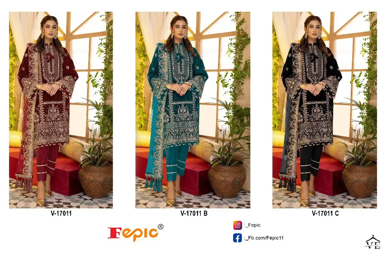 Fepic V 17011 Velvet  Wholesale Designer Winter Wear Pakistani Salwar Suit — Wholesale Salwar Suits, MPA wholesale from Surat — view 6