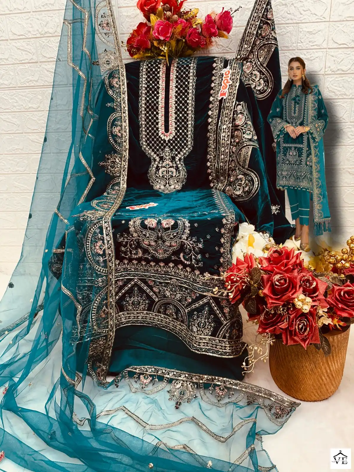 Fepic V 17011 Velvet Wholesale Designer Winter Wear Pakistani Salwar Suit — Wholesale Salwar Suits, MPA wholesale from Surat - Gallery Image 5