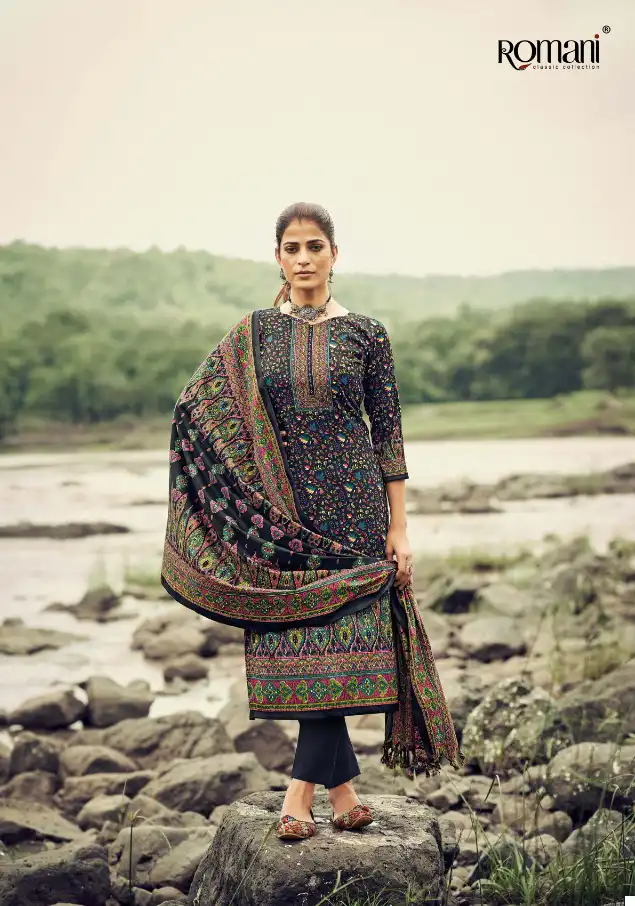 Romani Vaadiyaan Pashmina Wholesale Swarovski Work Designer Winter Wear Salwar Suit Catalog — Wholesale Salwar Suits, MPA wholesale from Surat - Gallery Image 9