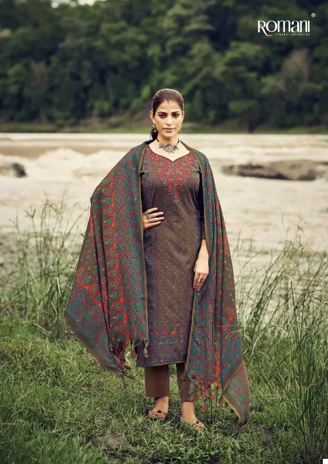 Romani Vaadiyaan Pashmina Wholesale Swarovski Work Designer Winter Wear Salwar Suit Catalog — Wholesale Salwar Suits, MPA wholesale from Surat - Gallery Image 4