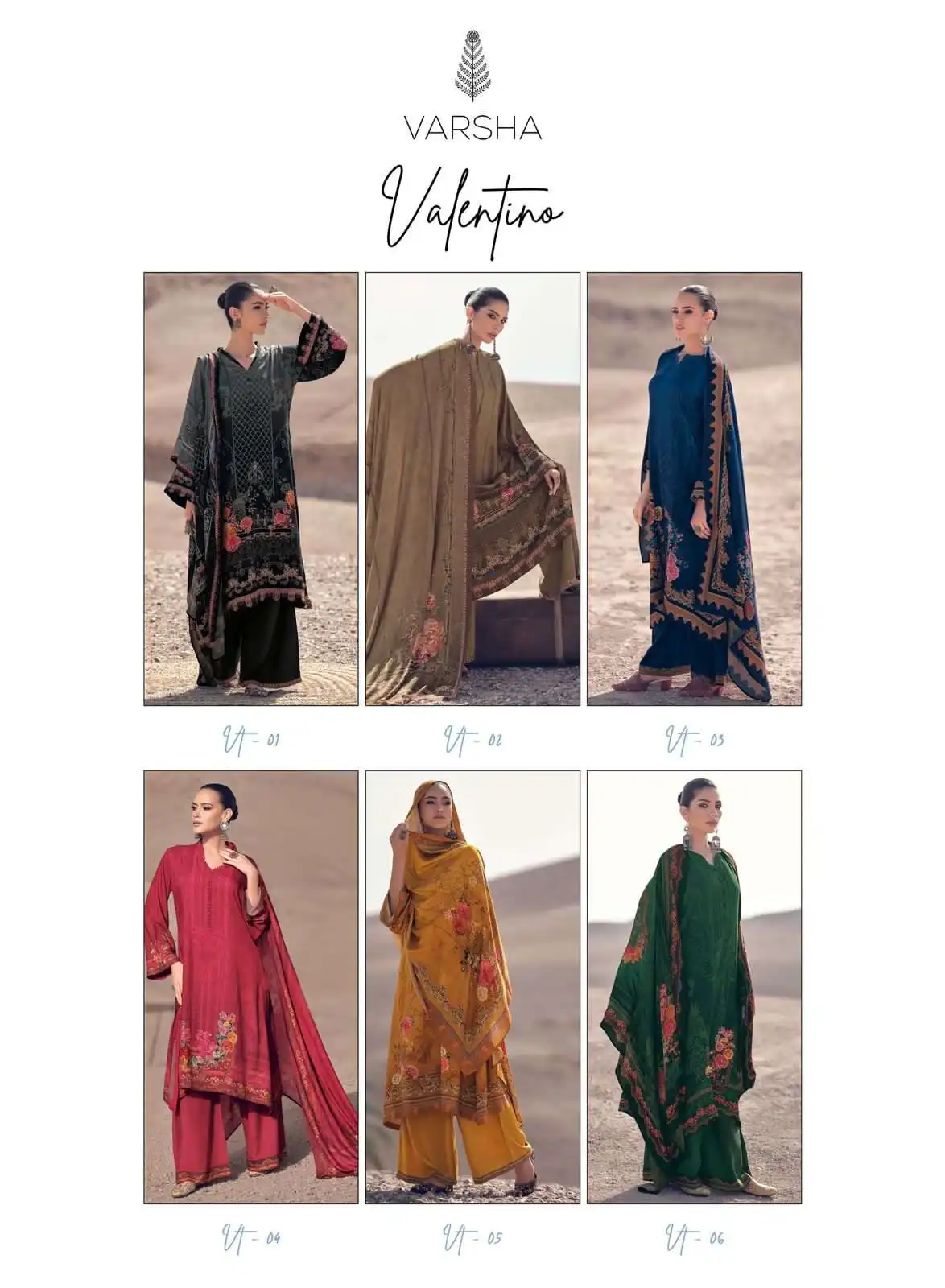 Varsha Valentino Pashmina Wholesale Fancy Hand Work Designer Winter Wear Salwar Suit Catalog — Wholesale Salwar Suits, Varsha wholesale from Surat — view 7