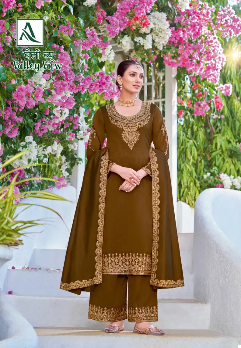 Alok Suits Valley View Silk Wholesale Designer Salwar Suit Catalog — Wholesale Salwar Suits, Alok Suit wholesale from Surat - Gallery Image 6